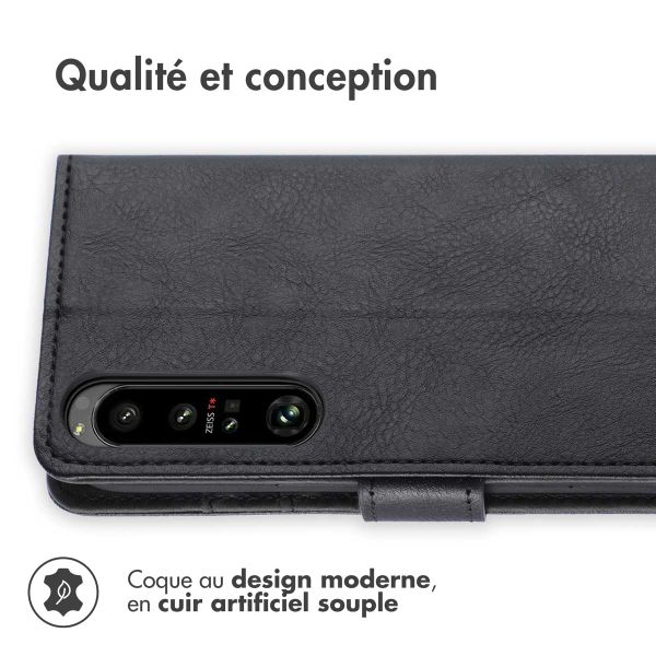 imoshion Étui de téléphone portefeuille Luxe Sony Xperia 1 IV - Noir