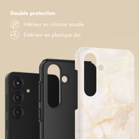 Selencia Coque arrière Vivid Samsung Galaxy S25 - Golden Beige Marble