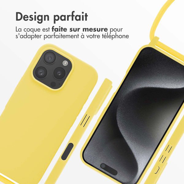 imoshion Coque en silicone avec cordon iPhone 16 Pro - Jaune