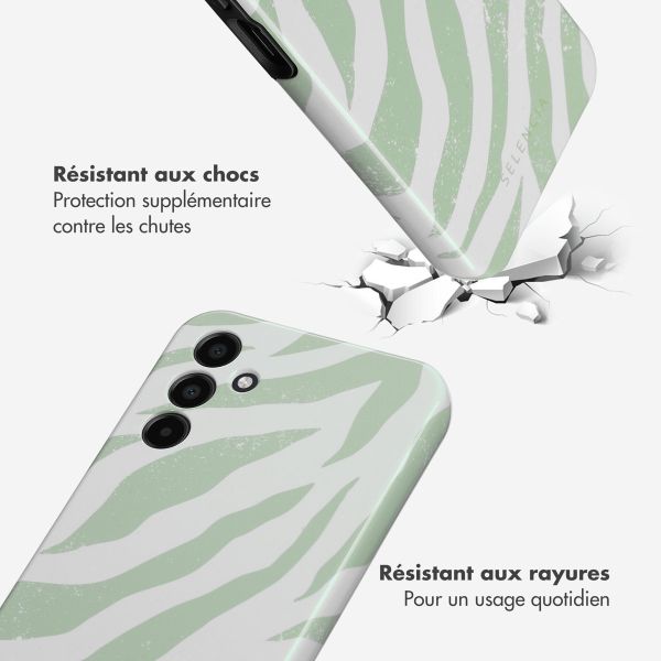 Selencia Coque arrière Vivid Samsung Galaxy A15 (5G/4G) - Colorful Zebra Sage Green