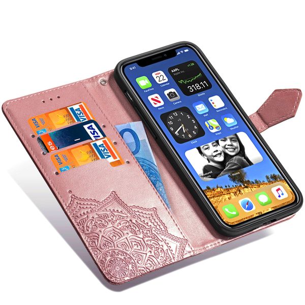 Etui de téléphone portefeuille Mandala Apple iPhone 12 (Pro)