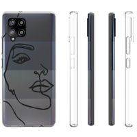 imoshion Coque Design Samsung Galaxy A42 - Visage abstrait - Noir