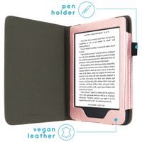 imoshion Étui de liseuse portefeuille en cuir végan Kobo Nia - Rose Doré