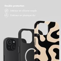 Selencia Coque arrière Vivid avec MagSafe Apple iPhone 15 - Art Wave Black