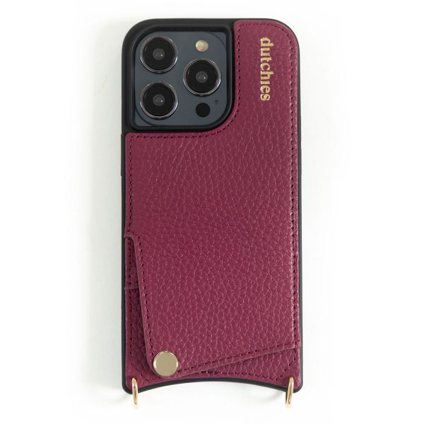 Dutchies Coque avec porte-cartes iPhone 15 - Cordon de téléphone non inclus - Ruby