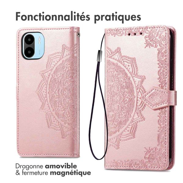 imoshion Etui de télephone Mandala Xiaomi Redmi A1 / A2 - Rose Doré