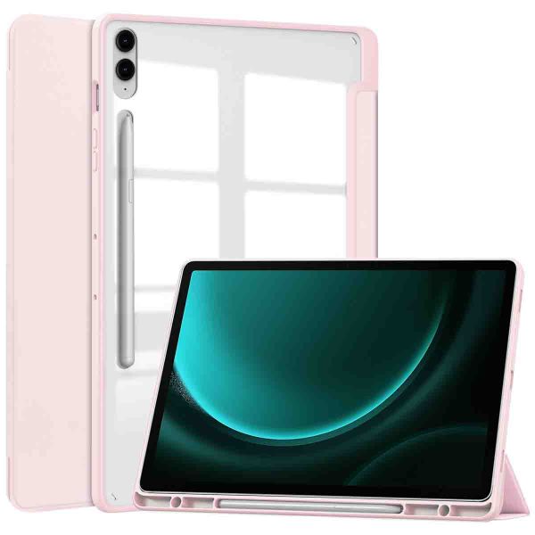 imoshion Coque tablette rigide Trifold Samsung Tab S10 Plus / Tab S9 FE Plus / Tab S9 Plus 12.4 pouces - Rose