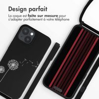 imoshion Coque design en silicone avec cordon Apple iPhone 15 - Dandelion Black