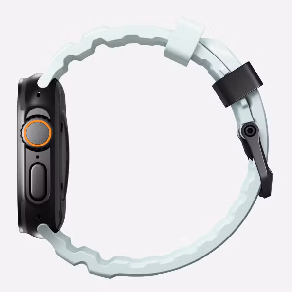 Nomad Bracelet Rocky Point Apple Watch Series 1 t/m 11 / SE / Ultra (44/45/46/49 mm) - Icy Blue Glow Black