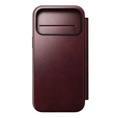 Nomad Étui de style livre folio moderne en cuir Horween avec MagSafe Apple iPhone 17 Pro Max - Burgundy