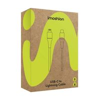 imoshion ﻿Câble Lightning vers USB-C - Non MFi - Textile tressé - 3 mètre - Blanc