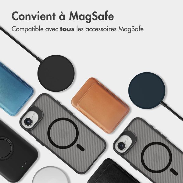 imoshion Rugged Hybrid Carbon Case avec MagSafe iPhone 16e - Noir