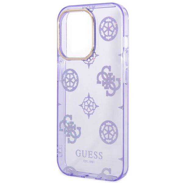 Guess Coque Peony Glitter iPhone 14 Pro - Violet