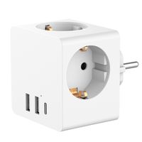 Accezz PowerCube | 6-en-1 - 1x USB-C + 2x USB-A + 3x prise - 4000 watts - Blanc