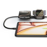 Zens Câble USB-C Pro 3 avec chargeur sans fil pour téléphone / earbuds / Apple Watch - MagSafe et Qi2 - Noir