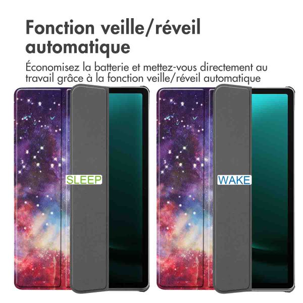 imoshion Coque tablette Design Trifold Samsung Galaxy Tab S10 Plus / Tab S9 FE Plus / Tab S9 Plus - Space