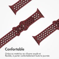 imoshion Bracelet sport⁺ Apple Watch Series 1 á 9 / SE (38/40/41 mm) | Series 10 (42 mm) - Taille M/L - Wine Red & Black