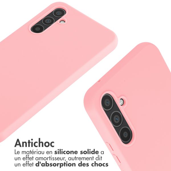 imoshion Coque en silicone avec cordon Samsung Galaxy A34 (5G) - Rose