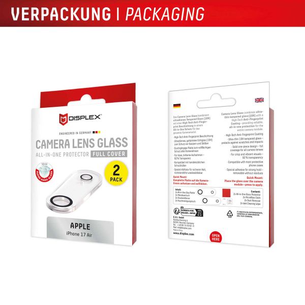 Displex CamGlass All-In-One Protection d'objectif de caméra Apple iPhone Air