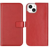 Selencia Étui portefeuille en cuir véritable Apple iPhone 14 Plus - Rouge