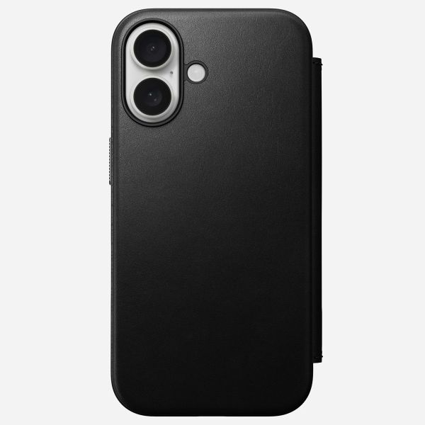 Nomad Étui de télephone portefeuille Modern Leather Folio Apple iPhone 16 - Noir