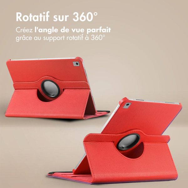 imoshion Coque tablette rotatif à 360° Apple iPad 9 (2021) 10.2 pouces / iPad 8 (2020) 10.2 pouces / iPad 7 (2019) 10.2 pouces - Rouge