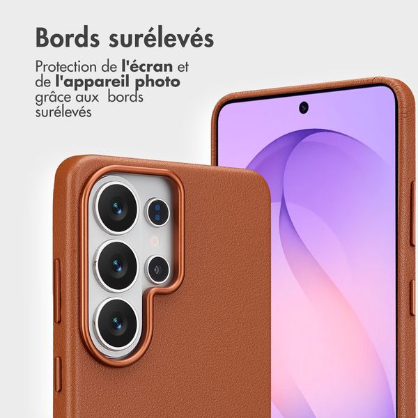 Accezz Étui de télephone portefeuille en cuir 2-en-1 avec MagSafe Samsung Galaxy S26 Ultra - Sienna Brown