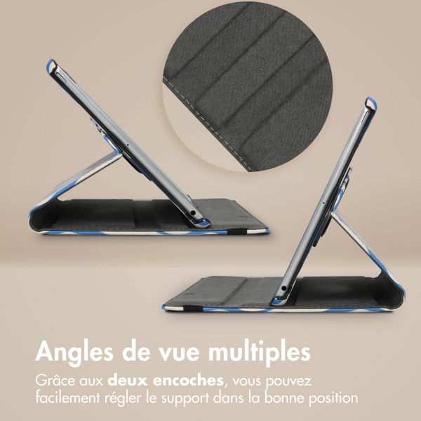 imoshion Coque tablette Design rotatif à 360° iPad Air 13 pouces (2025) M3 / (2024) M2 - White Blue Stripes