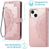 imoshion Etui de téléphone portefeuille Mandala iPhone 14 - Rose Dorée