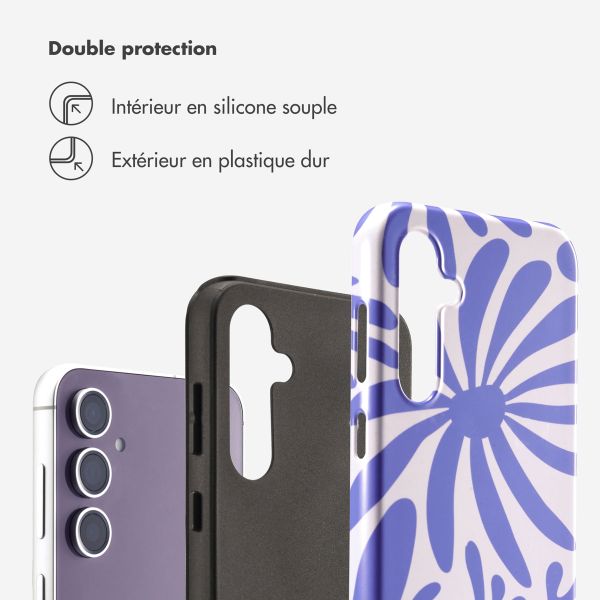 Selencia Coque arrière Vivid Samsung Galaxy S23 FE - Modern Bloom Sapphire Blue