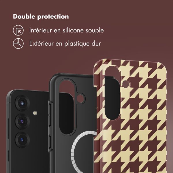 Selencia Coque arrière Vivid avec MagSafe Samsung Galaxy S25 - Pied-de-Poule