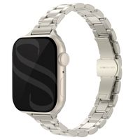Selencia Bracelet à maillons fin en acier Apple Watch Series 1 t/m 9 / SE (38/40/41 mm) | Series 10 / 11 (42 mm) - Lumière stellaire