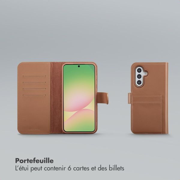Selencia Étui portefeuille amovible Olyn avec MagSafe Samsung Galaxy A56 - Marron
