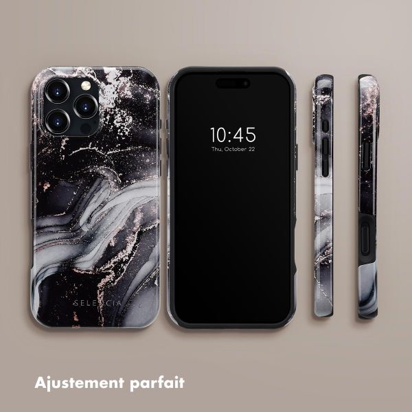 Selencia Coque arrière Vivid avec MagSafe Apple iPhone 16 Pro Max - Chic Marble Black