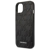 Karl Lagerfeld Coque arrière rigide Monogram Plaque iPhone 13 - Noir