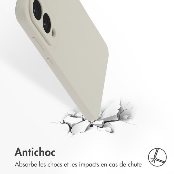 Accezz Coque Liquid Silicone avec MagSafe Samsung Galaxy S25 Edge - Stone