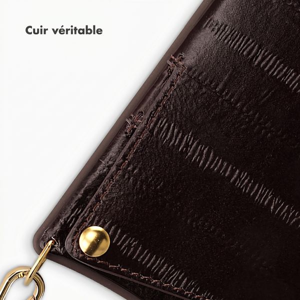 Selencia Nova coque arrière en cuir véritable avec porte-cartes Apple iPhone 14 / 13 - Dark Chocolate