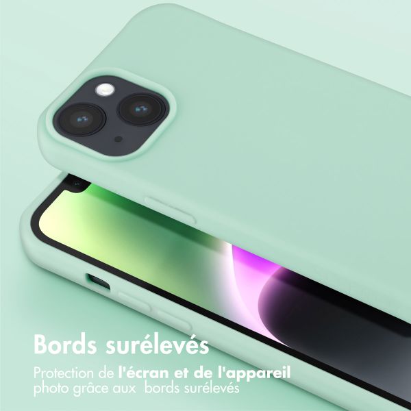 Selencia Coque silicone avec cordon amovible Apple iPhone 14 - Turquoise
