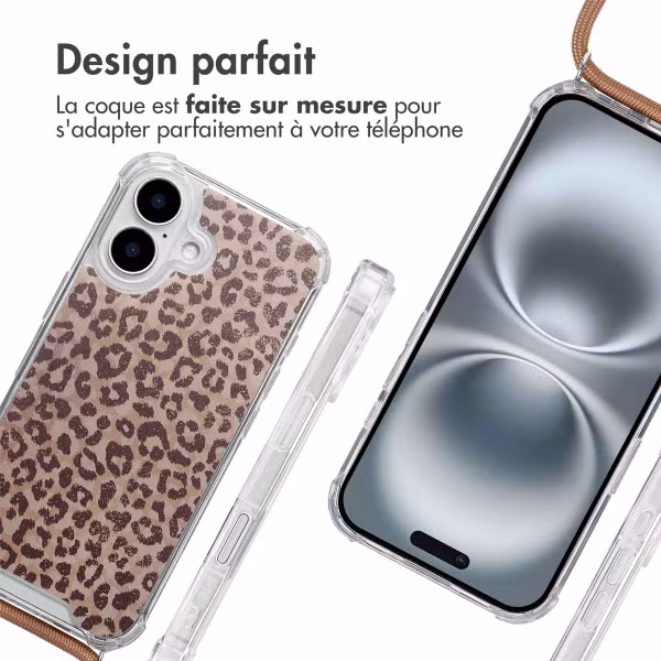 imoshion Coque Design avec cordon Apple iPhone 16 - Leopard Mood