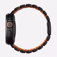 Nomad Bracelet Stratos Apple Watch Series 1 - 11 / SE / Ultra (44/45/46/49 mm) - Ultra Orange / Natural Titanium