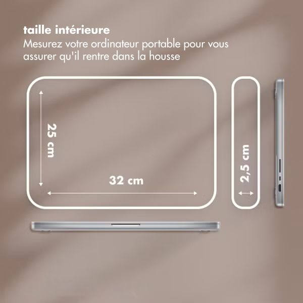 Selencia Pochette ordinateur Puffy 13-14 pouces - Mocha Brown