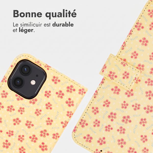 imoshion Étui de télephone portefeuille Design Apple iPhone 11 - Sunny Yellow Petite Flowers