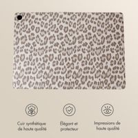 Selencia Coque tablette Sabi avec imprimé léopard Samsung Galaxy Tab A11 Plus - Soft Ivory
