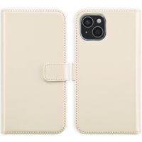 Selencia Étui de téléphone portefeuille en cuir véritable iPhone 15 - Greige