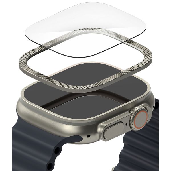 Ringke Bezel Styling + Protection d'écran Apple Watch Ultra (2) - 49 mm - Knurling Titanium