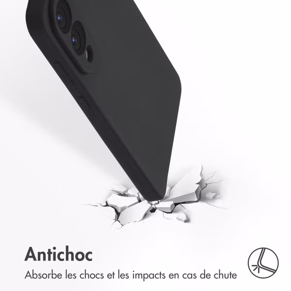 Accezz Coque Liquid Silicone avec MagSafe Samsung Galaxy S25 Edge - Noir