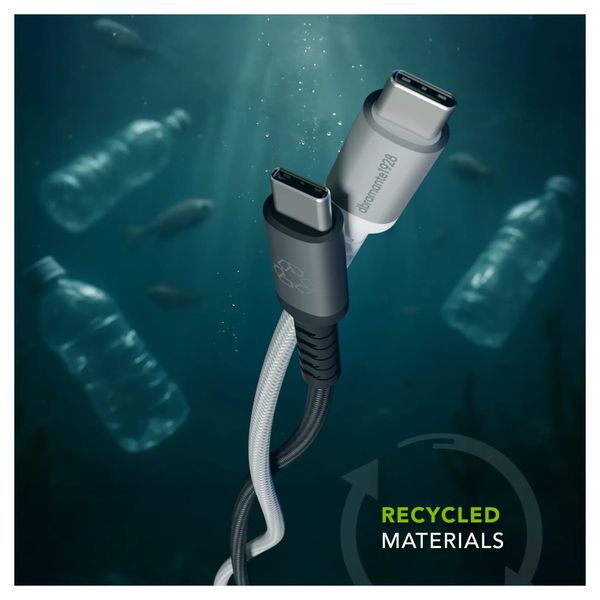 dbramante1928 Câble de recharge Re-charge USB-C vers USB-C 100 W - 3 mètres - Blanc