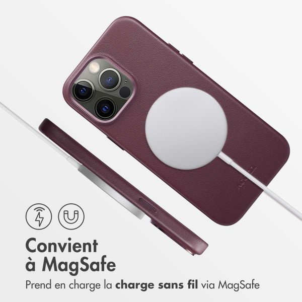 Accezz Coque arrière en cuir avec MagSafe iPhone 15 Pro Max - Heath Purple