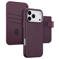 Accezz Étui de téléphone portefeuille en cuir 2-en-1 avec MagSafe Apple iPhone 17 Pro Max - Heath Purple