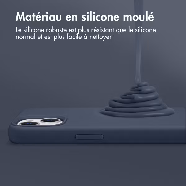Accezz Coque Liquid Silicone avec MagSafe Apple iPhone 13 Pro - Bleu foncé